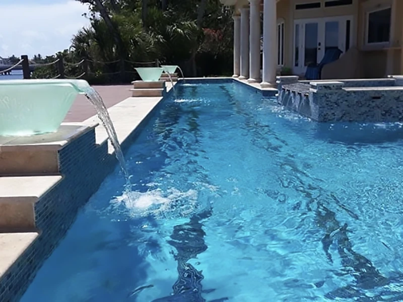 Luxury pool with water features