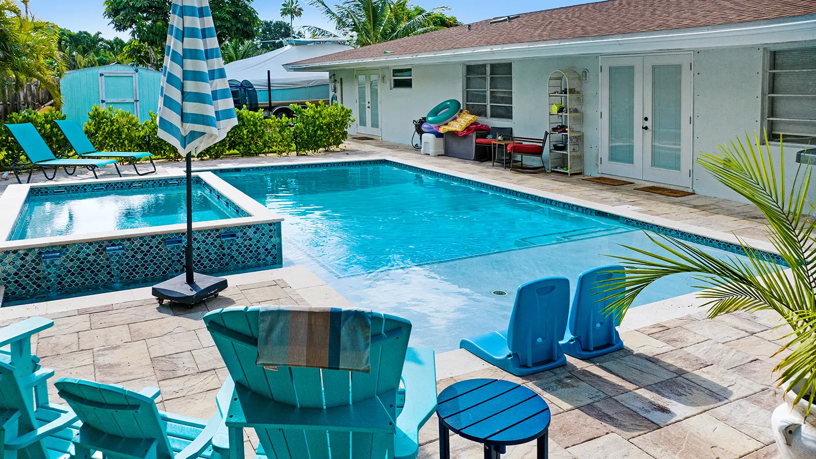 A Florida home with a custom built pool and spa
