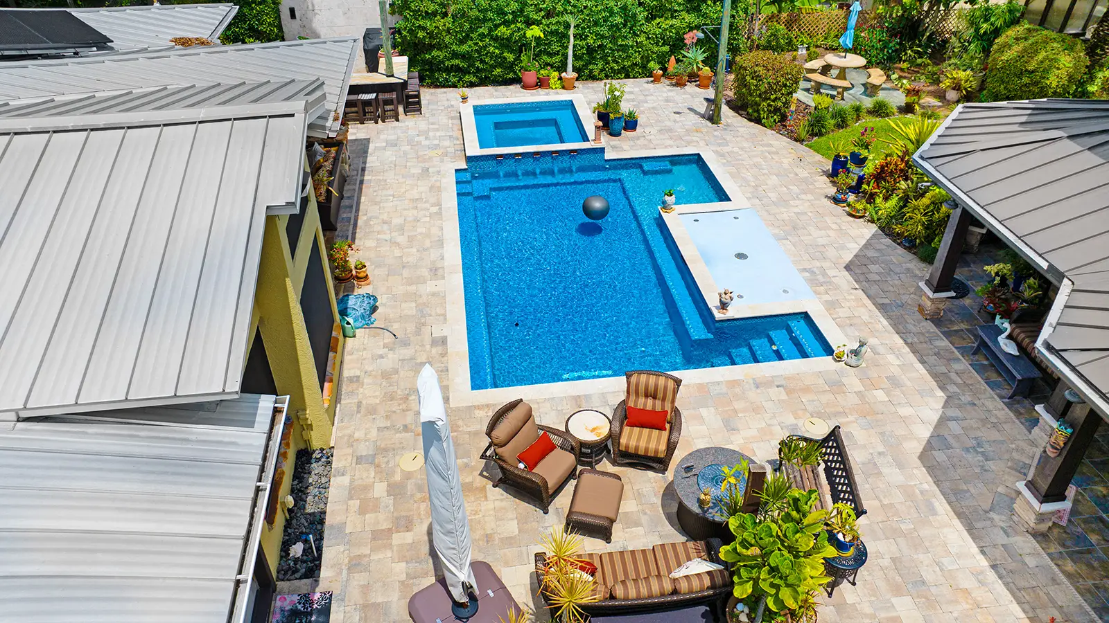 A home in Brevard County, Florida with a swimming pool and spa
