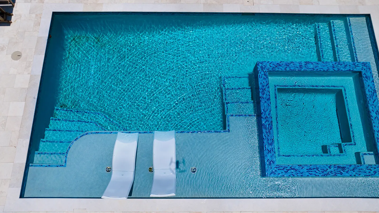 Aerial photo of a modern swimming pool
