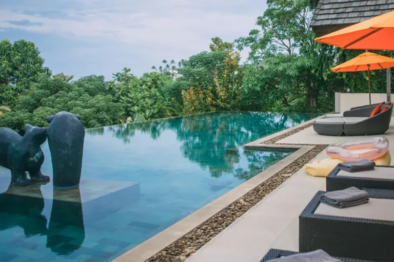 An infinity pool with clear water