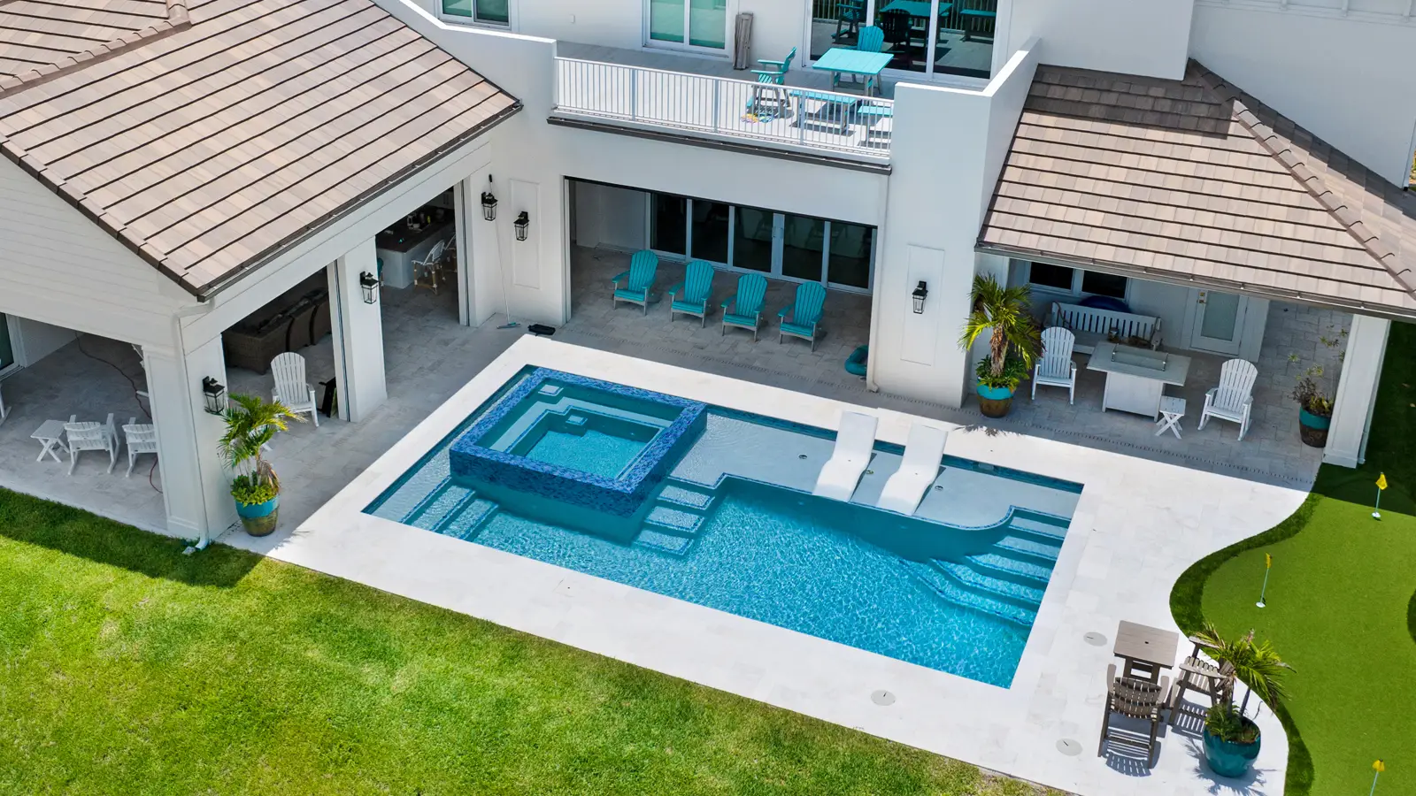 Luxury home with a custom built swimming pool