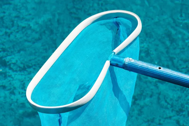 A pool skimmer net